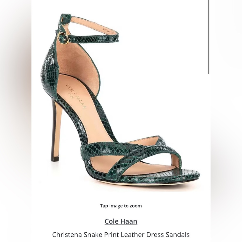 Christena Snake Print Leather Dress Sandals